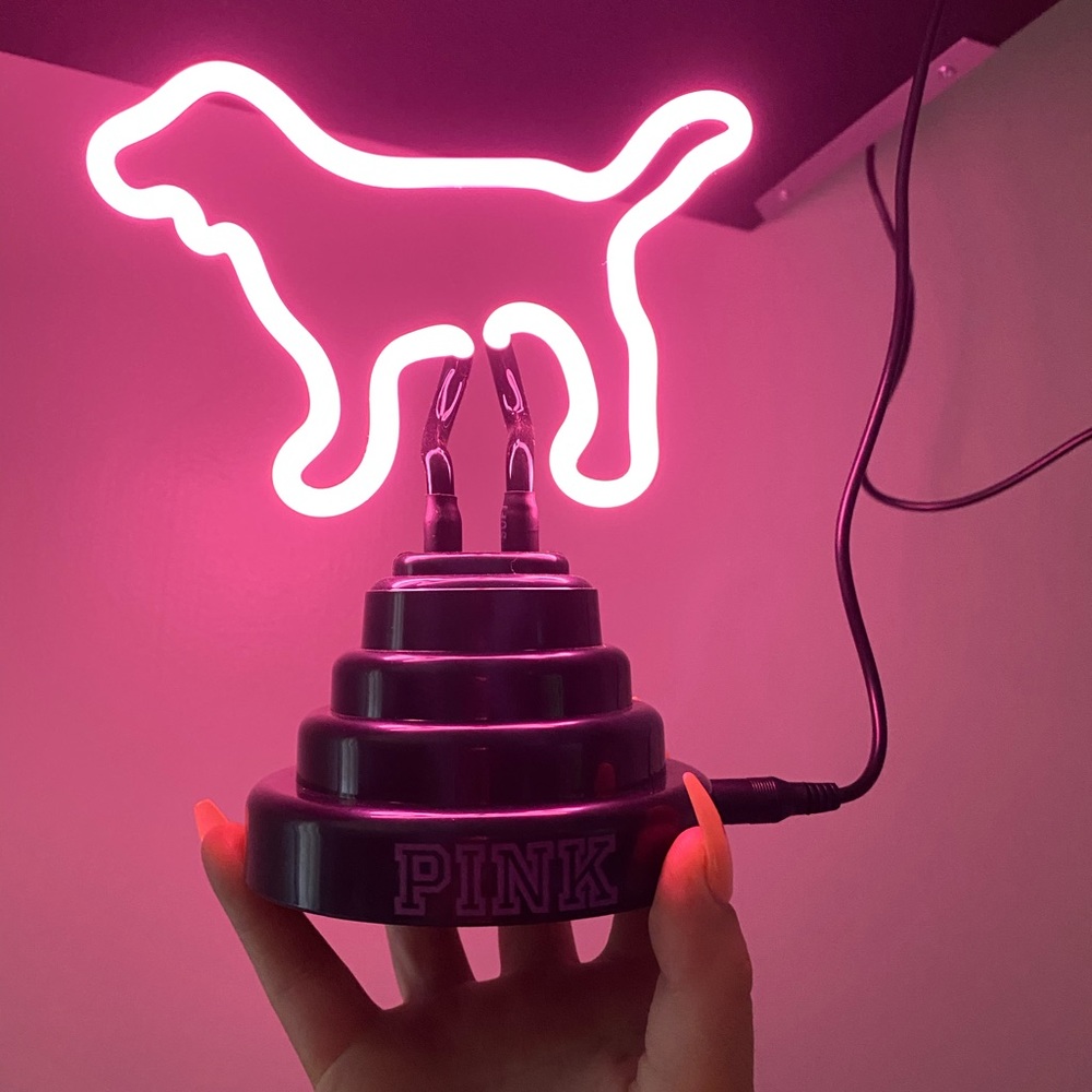 2 PINK Dog Logo Lights